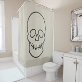 Skull - Bone White en Bat Black Douchegordijn (In situ)