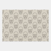 Skull - Bone White en Bat Black Inpakpapier Vel (Voorkant 2)