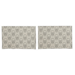 Skull - Bone White en Bat Black Kussensloop