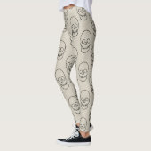 Skull - Bone White en Bat Black Leggings (Links)