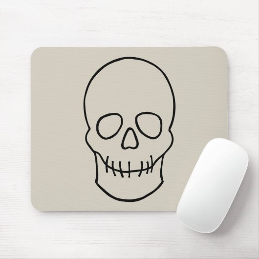 Skull - Bone White en Bat Black Muismat (Met muis)