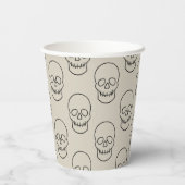 Skull - Bone White en Bat Black Papieren Bekers (Achterkant)