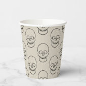Skull - Bone White en Bat Black Papieren Bekers (Links)