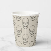 Skull - Bone White en Bat Black Papieren Bekers (Rechts)