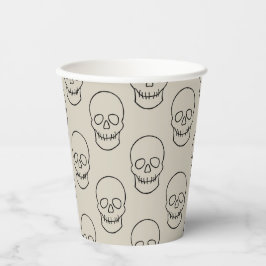 Skull - Bone White en Bat Black Papieren Bekers