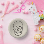 Skull - Bone White en Bat Black Papieren Kommen (Feest)