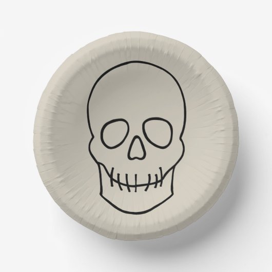Skull - Bone White en Bat Black Papieren Kommen (Voorkant)