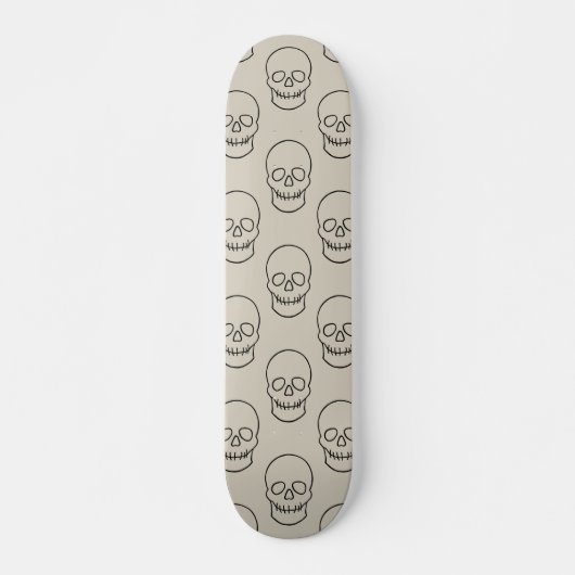 Skull - Bone White en Bat Black Persoonlijk Skateboard (Voorkant)