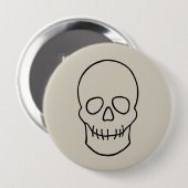 Skull - Bone White en Bat Black Ronde Button 4,0 Cm (Voorkant /achterkant)