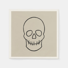 Skull - Bone White en Bat Black Servet