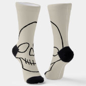 Skull - Bone White en Bat Black Sokken (Gebogen)