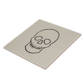Skull - Bone White en Bat Black Tegeltje (Zijkant)