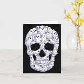 Skull Boo Ghost Funny Boo Ghosts Halloween Costume Kaart (Gele Bloem)