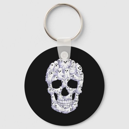 Skull Boo Ghost Funny Boo Ghosts Halloween Costume Sleutelhanger (Voorkant)