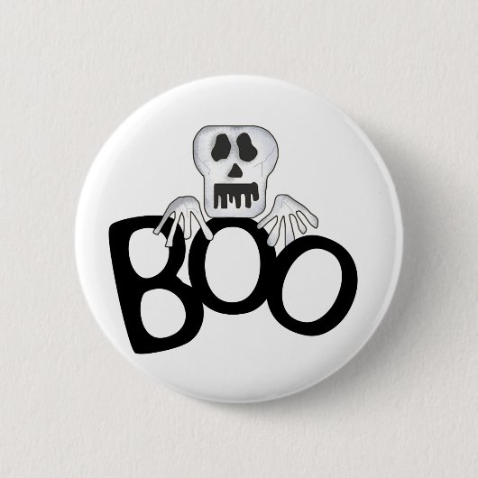 Skull Boo Ronde Button 5,7 Cm (Voorkant)