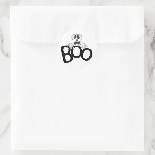 Skull Boo Ronde Sticker (Tas)