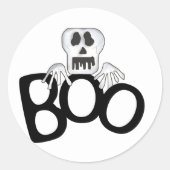 Skull Boo Ronde Sticker (Voorkant)