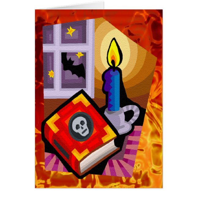 Skull Book, Candle Stick en Bat Outside (Voorkant)