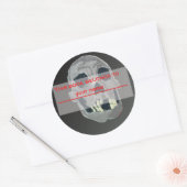 Skull Bookplate Ronde Sticker (Envelop)