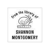 Skull Bookplate uit de Bibliotheek van Jouw naam B Rubberstempel (Afrduk)