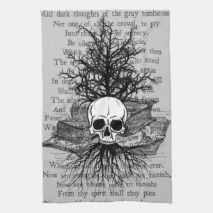 Skull & Books Kitchen Towel Theedoek