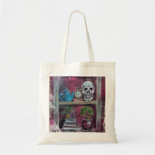 Skull Bookshelf Canvas tas