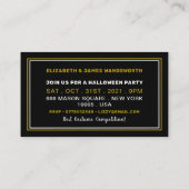 Skull & Botten, Gold Halloween Party Ticket Invite Informatiekaartje (Achterkant)