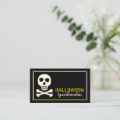 Skull & Botten, Gold Halloween Party Ticket Invite Informatiekaartje (Staand voorkant)