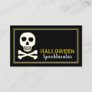 Skull & Botten, Gold Halloween Party Ticket Invite Informatiekaartje