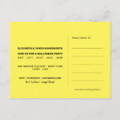 Skull & Botten, Halloween Party Invitation Aankondigingskaart (Achterkant)