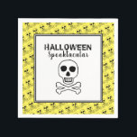 Skull & Botten, Halloween Party Servet<br><div class="desc">Deze papieren luiers zijn perfect voor iedereen die een Halloween feest wil organiseren. Het ontwerp is voorzien van een ontwerp van schedel en botten en is afgewerkt met de bijbehorende bewerkbare tekst. Dit gotische ontwerp kan worden aangepast aan uw speciale evenement en zal het perfecte accessoire zijn voor alle Halloween-feesten,...</div>