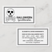 Skull & Botten, Halloween Party Ticket Invitation Informatiekaartje (Voorkant / Achterkant)
