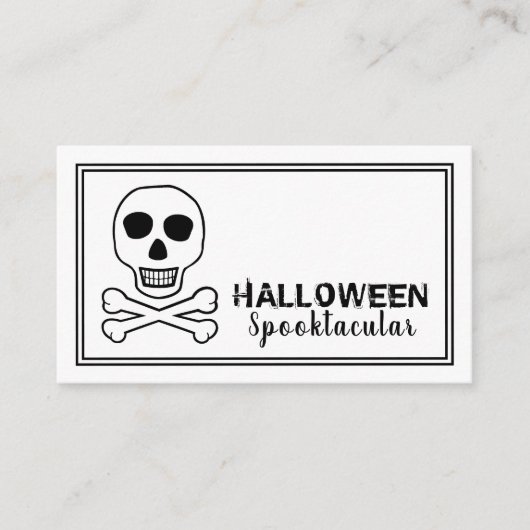 Skull & Botten, Halloween Party Ticket Invitation Informatiekaartje (Voorkant)