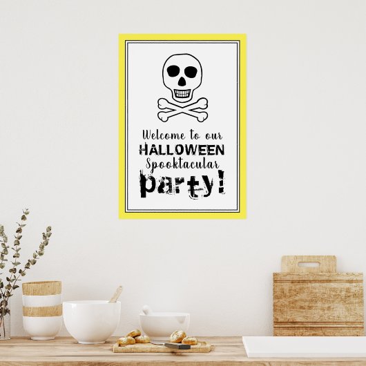 Skull & Botten, Halloween Welcome Sign Poster (Keuken)