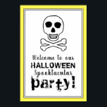 Skull & Botten, Halloween Welcome Sign Poster<br><div class="desc">Dit Halloween-welkomstteken is perfect voor iedereen die een Halloween-viering plant. Het ontwerp is voorzien van een ontwerp van schedel en botten en is afgewerkt met de bijbehorende bewerkbare tekst. Dit gotische ontwerp kan worden aangepast aan uw speciale evenement en zal het perfecte decor zijn voor alle Halloween-feesten, inclusief verjaardagsfeestjes, vrijgezellenpartijen...</div>