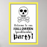 Skull & Botten, Halloween Welcome Sign Poster<br><div class="desc">Dit Halloween-welkomstteken is perfect voor iedereen die een Halloween-viering plant. Het ontwerp is voorzien van een ontwerp van schedel en botten en is afgewerkt met de bijbehorende bewerkbare tekst. Dit gotische ontwerp kan worden aangepast aan uw speciale evenement en zal het perfecte decor zijn voor alle Halloween-feesten, inclusief verjaardagsfeestjes, vrijgezellenpartijen...</div>