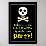Skull & Botten, Neon Halloween Welcome Sign Poster<br><div class="desc">Dit Halloween-welkomstteken is perfect voor iedereen die een Halloween-viering plant. Het ontwerp is voorzien van een ontwerp van schedel en botten en is afgewerkt met de bijbehorende bewerkbare tekst. Dit gotische ontwerp kan worden aangepast aan uw speciale evenement en zal het perfecte decor zijn voor alle Halloween-feesten, inclusief verjaardagsfeestjes, vrijgezellenpartijen...</div>