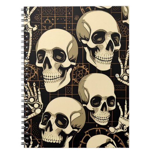 Skull botten skateboard notitieboek (Voorkant)