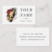 Skull Bottle Funny Skeleton Tattoo Artiest Creatie Visitekaartje (Voorkant / Achterkant)