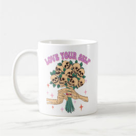 Skull Bouquet Love YouSelf Valentijn Retro Pink Koffiemok