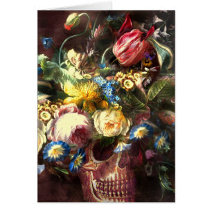 Skull Bouquet Wenskaart