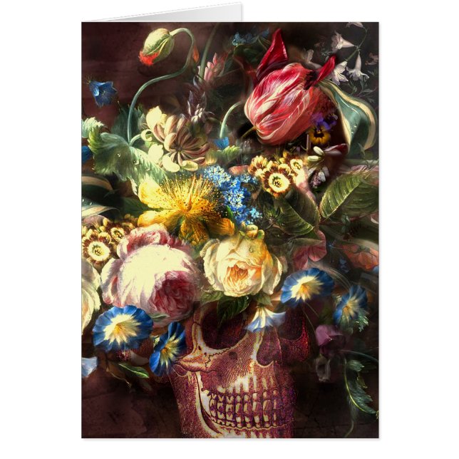 Skull Bouquet Wenskaart (Voorkant)
