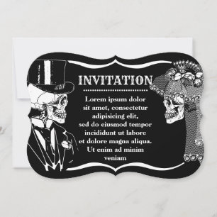 Skull Bride and Groom Invitation Kaart