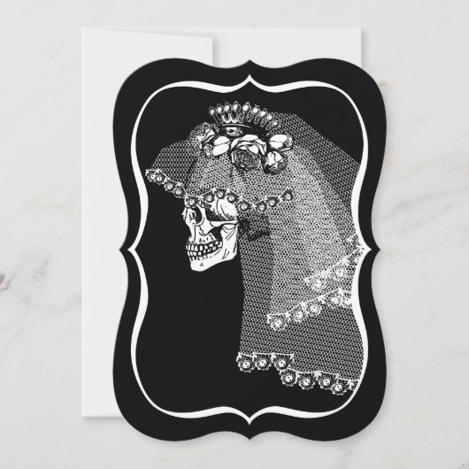 Skull Bride Invitation Kaart (Voorkant)
