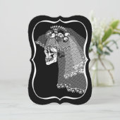 Skull Bride Invitation Kaart (Staand voorkant)