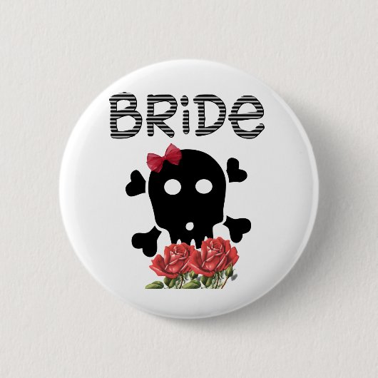 Skull Bride Ronde Button 5,7 Cm (Voorkant)