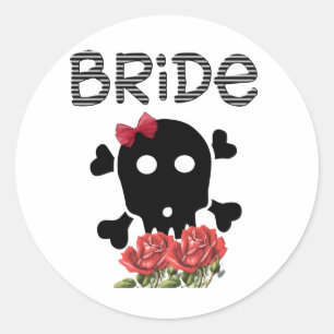 Skull Bride Ronde Sticker