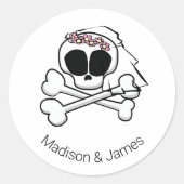 Skull Bride Ronde Sticker (Voorkant)