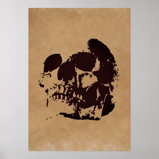 Skull Brown Pop Art Poster (Voorkant)