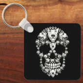 Skull Bull Terrier Skeleton Halloween Costume Scar Sleutelhanger (Voorkant)